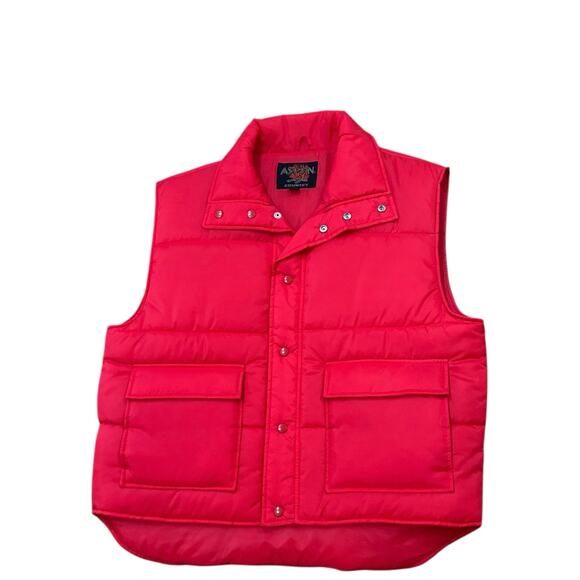 Vintage 1980s Aspen Country Red Sleeveless Puffer Vest Jacket / Men’s XL - - Picture 1 of 4